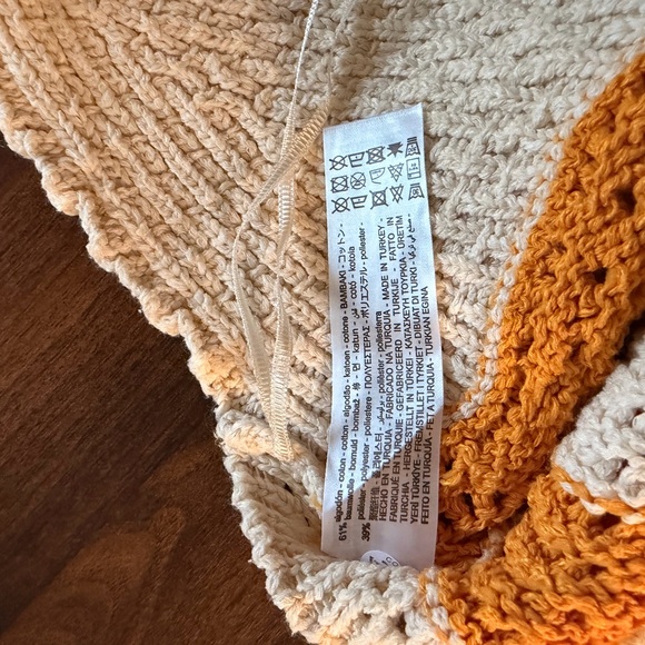 Zara Knit Halter Top in Cream and Orange - Picture 3 of 3